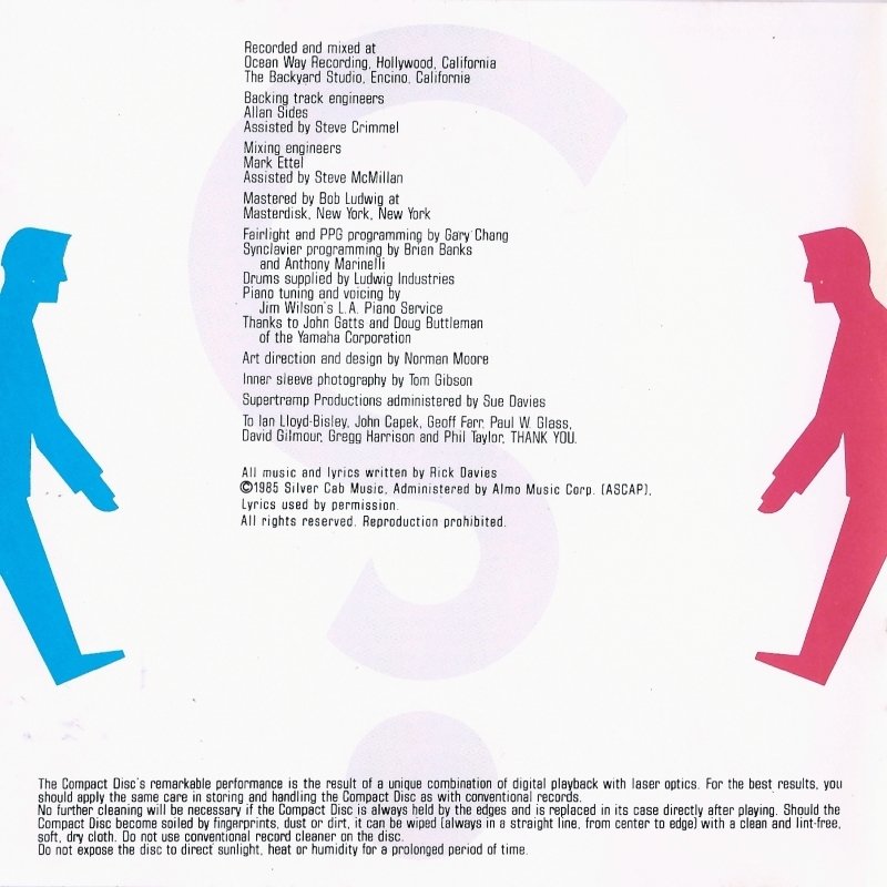 Supertramp  Brother Where You Bound : Back + Inlay